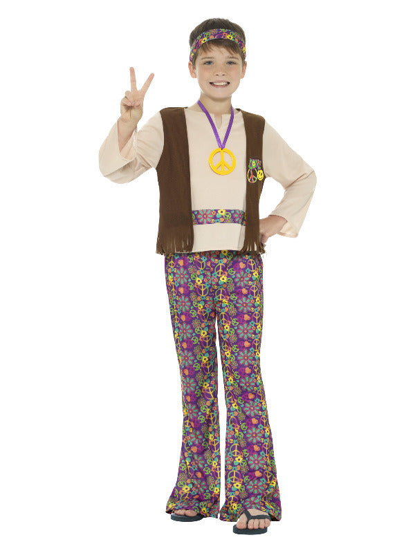 Kids Hippie Boy Costume with Top Attached Waistcoat