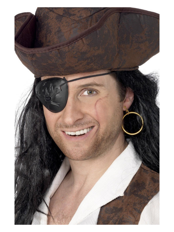 Pirate Eyepatch and Earring Black