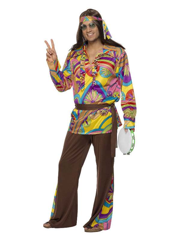 Psychedelic Hippie Man Costume MultiColoured