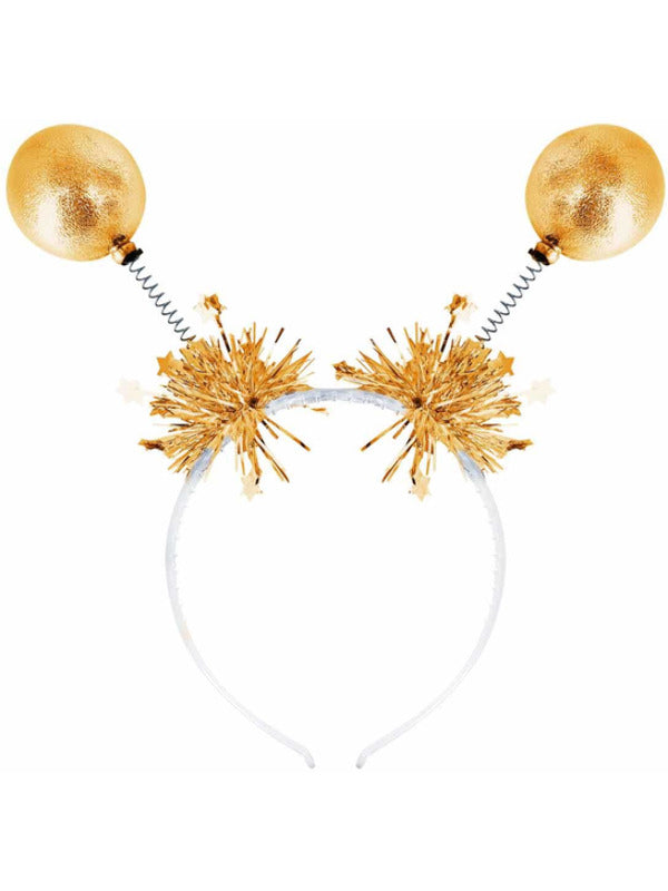 Gold Metallic Ball Bopper Headband