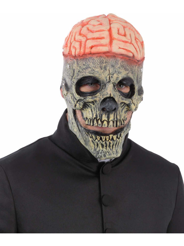 Exposed Brain Skull Latex Mask with Moving Mouth