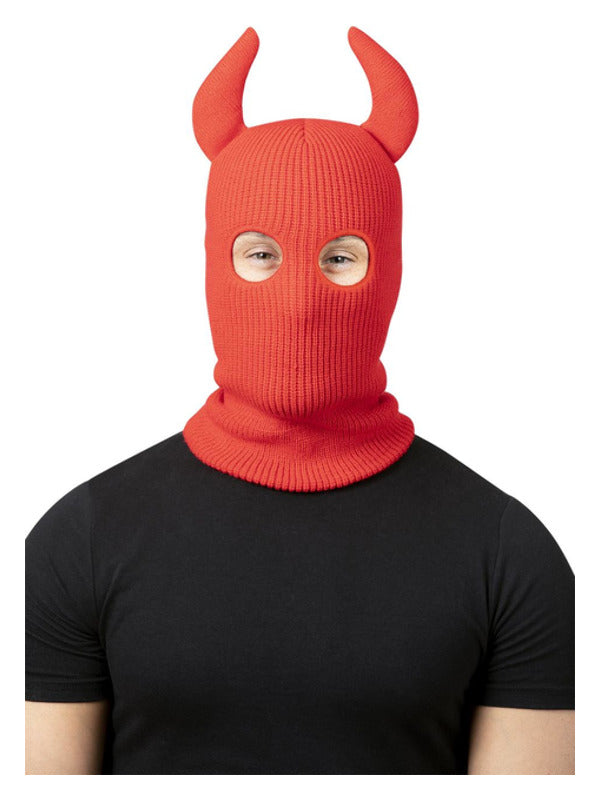 Devil Balaclava Ski Mask with Horns