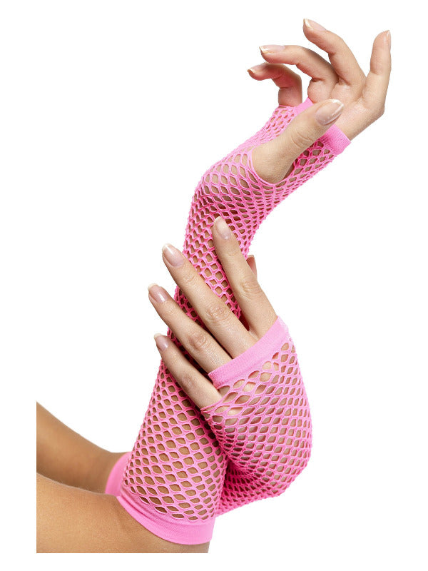 Fishnet Gloves Pink