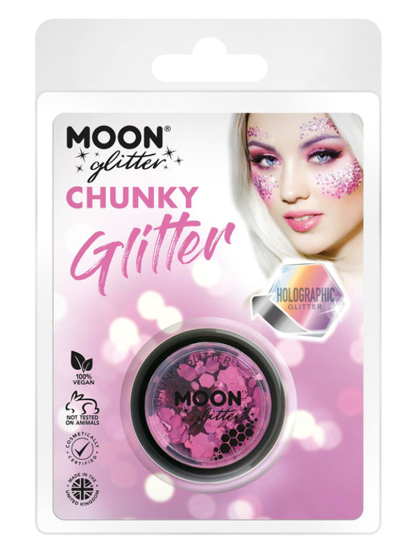 Adult Moon Glitter Holographic Chunky Glitter Pink (2)