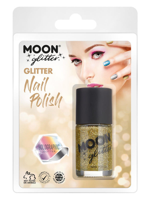 Adult Moon Glitter Holographic Nail Polish Gold (2)