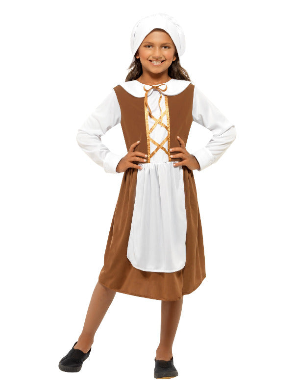 Kids Tudor Girl Costume Brown