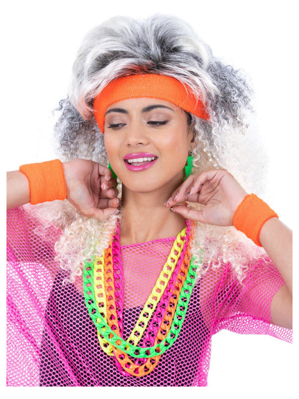 80s Neon Sweatbands Orange
