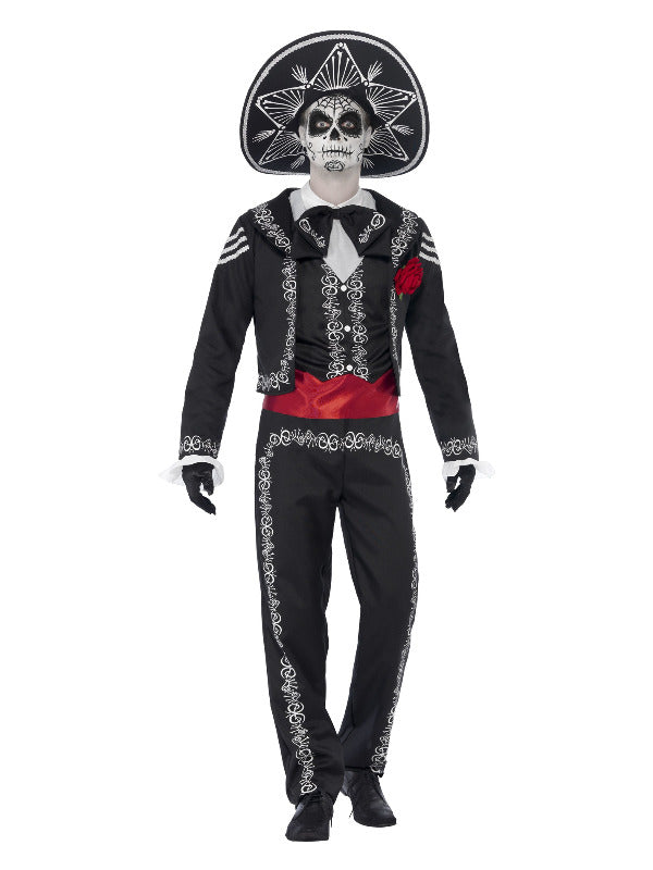 Deluxe Day of the Dead Seor Bones Costume Black
