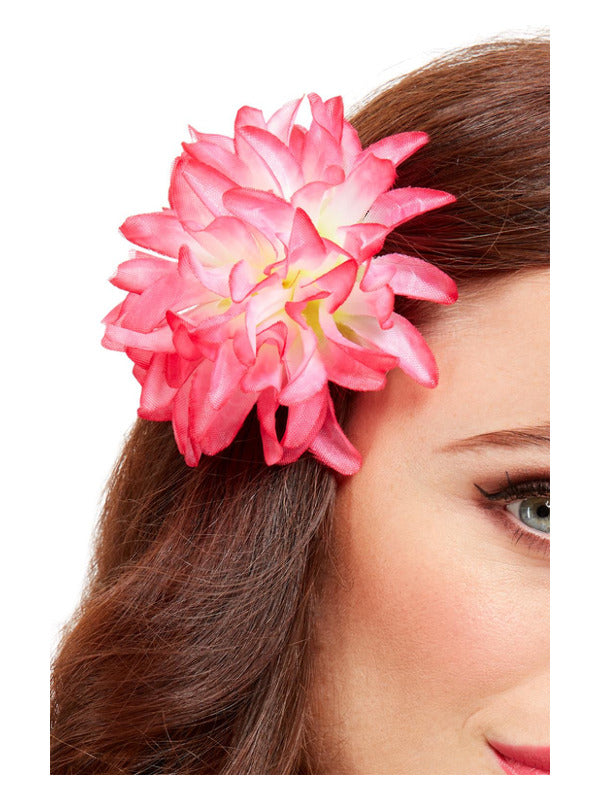 Tropical Hawaiian Flower Hair Clip Pink