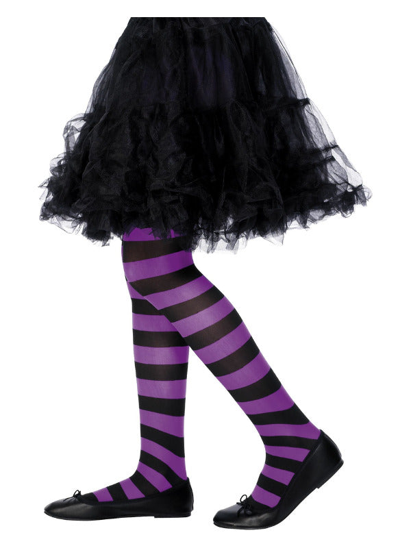 Kids Tights Purple Black