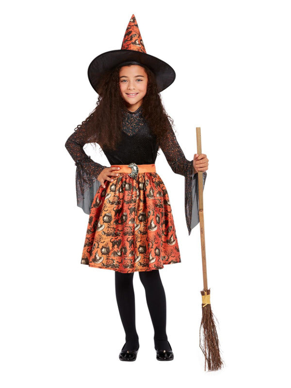 Kids Vintage Witch Costume Orange