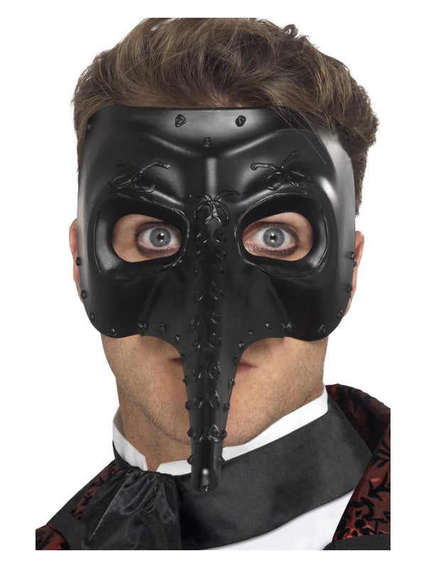 Venetian Gothic Capitano Mask Black