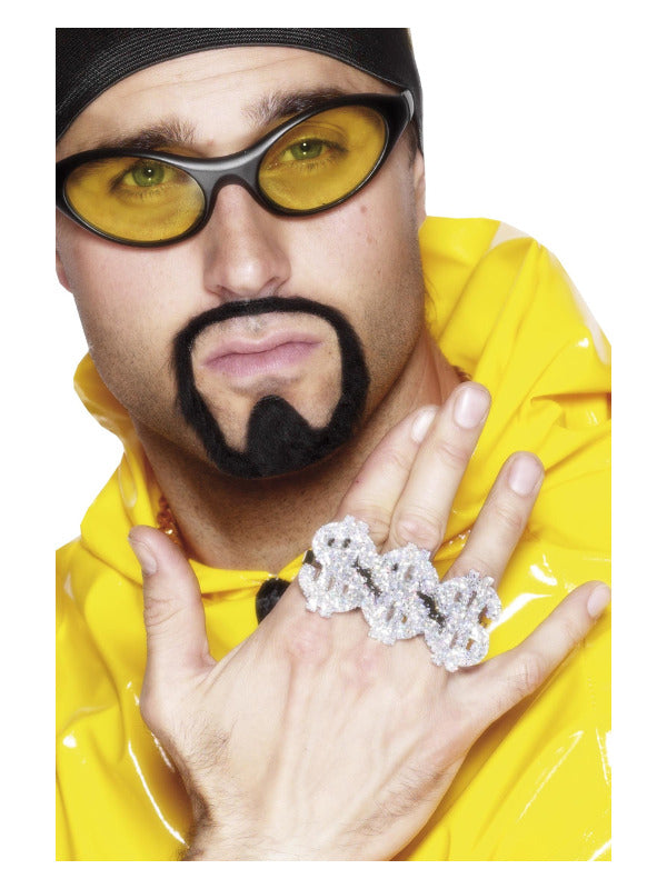 3 in 1 Dollar Rapper Ring Silver