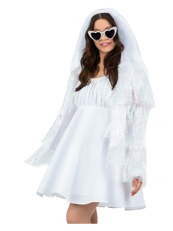 Fever Tinsel Festival Jacket Iridescent White