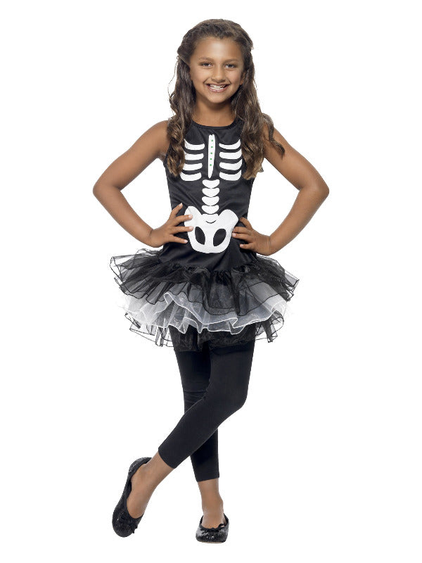 Kids Skeleton Tutu Costume Black