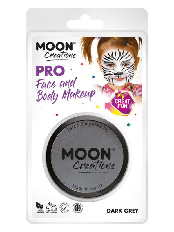 Moon Creations Pro Face Paint Cake Pot Dark Grey