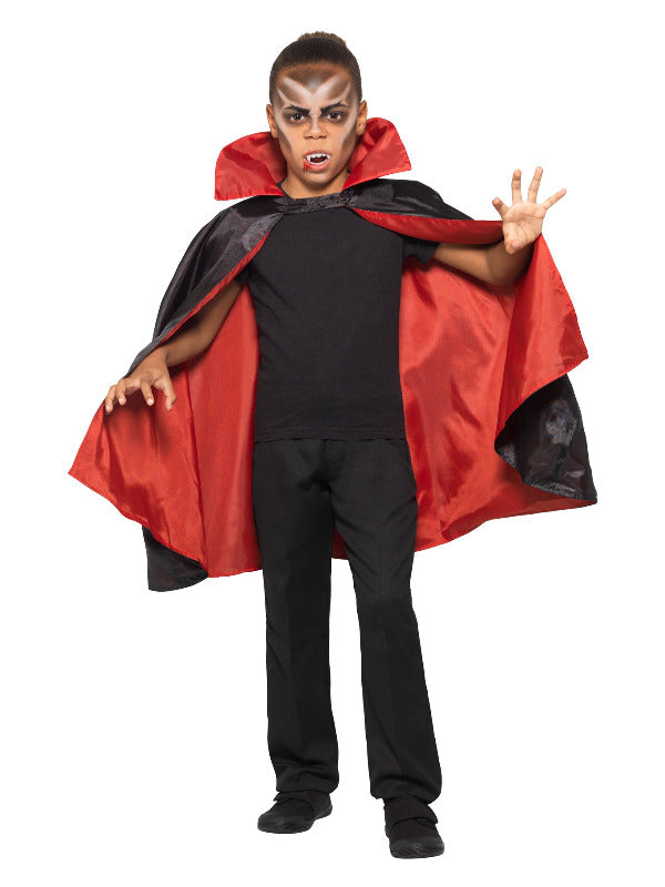 Kids Reversible Vampire Cape Black  Red