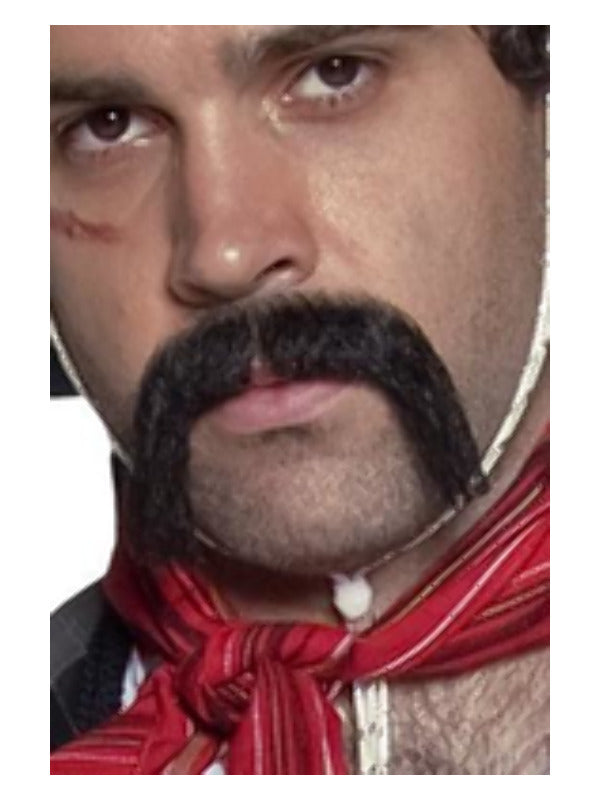 Authentic Western Mexican Handlebar Moustache Bla