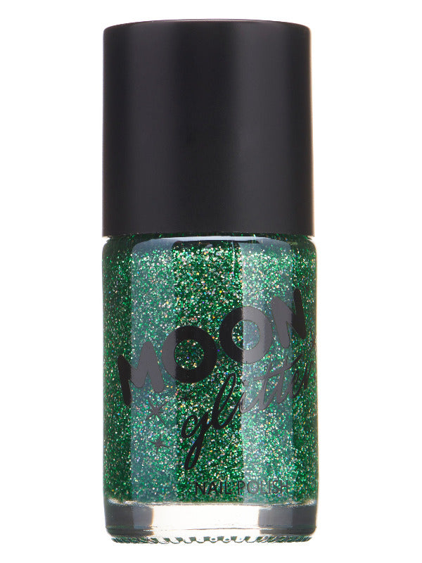 Adult Moon Glitter Holographic Nail Polish Green
