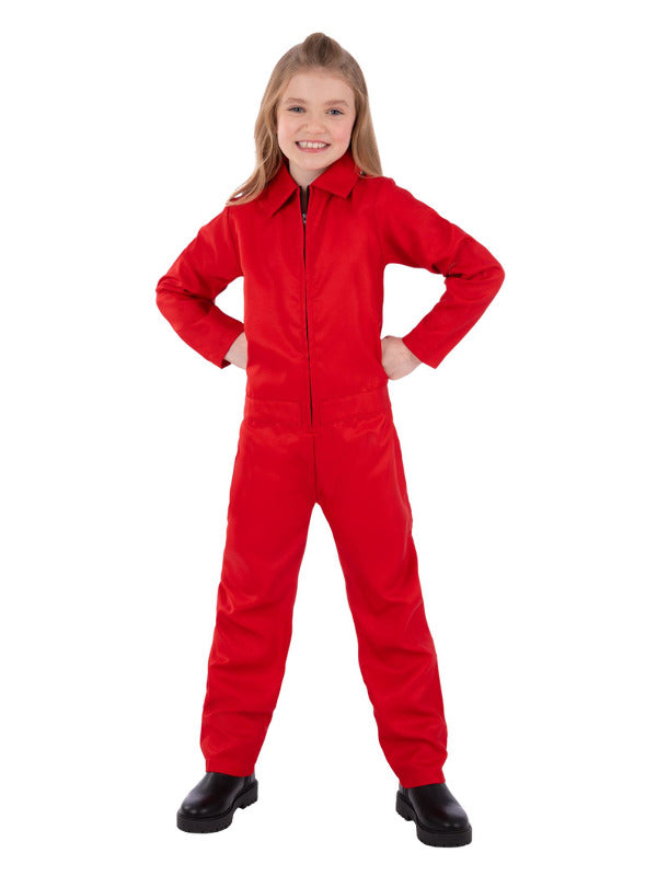 Kids Red Boiler Suit Costume