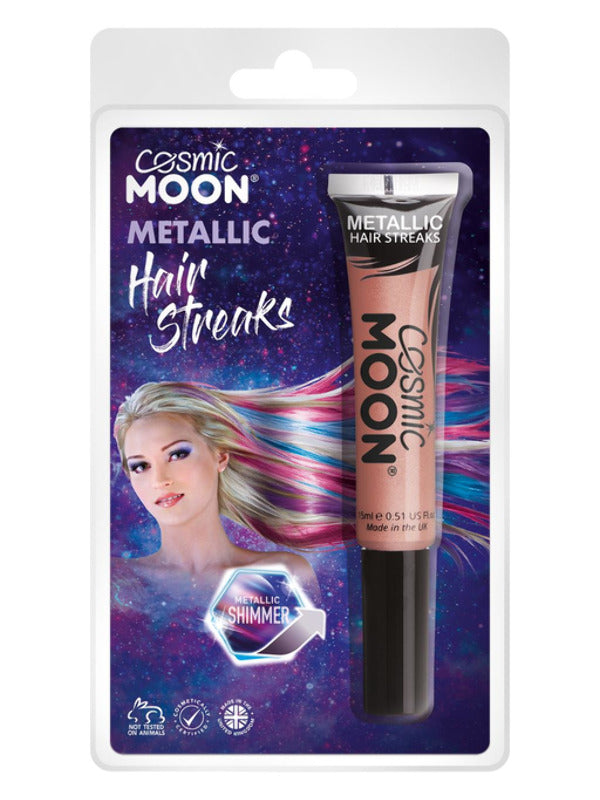 Adult Cosmic Moon Metallic Hair Streaks Rose Gold (2)