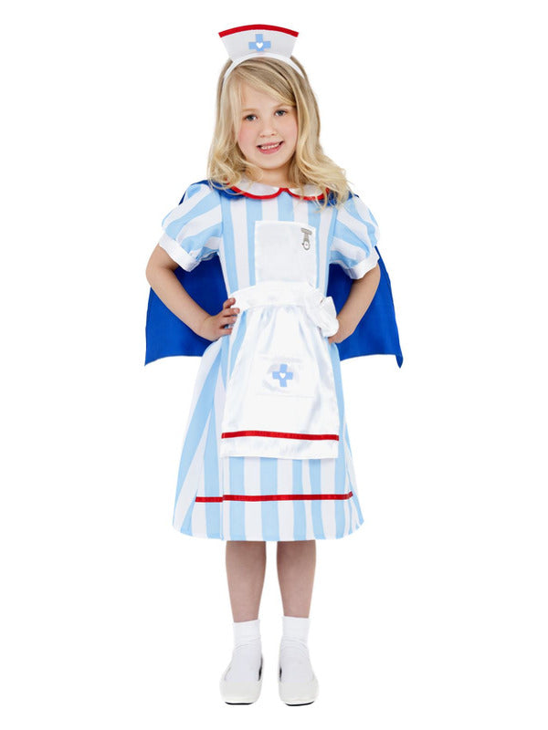 Kids Vintage Nurse Costume Blue
