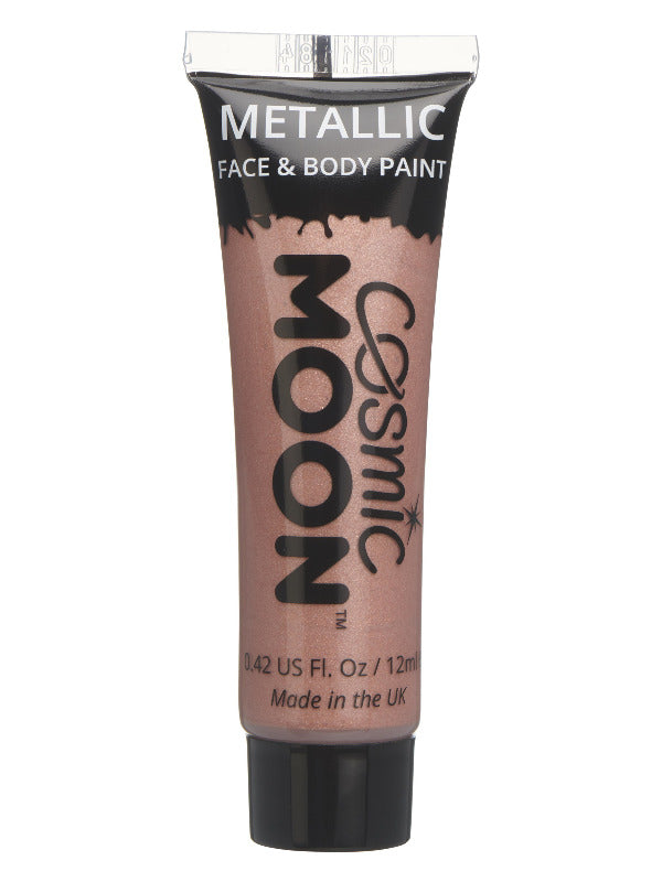 Adult Cosmic Moon Metallic Face Body Paint Rose Gold