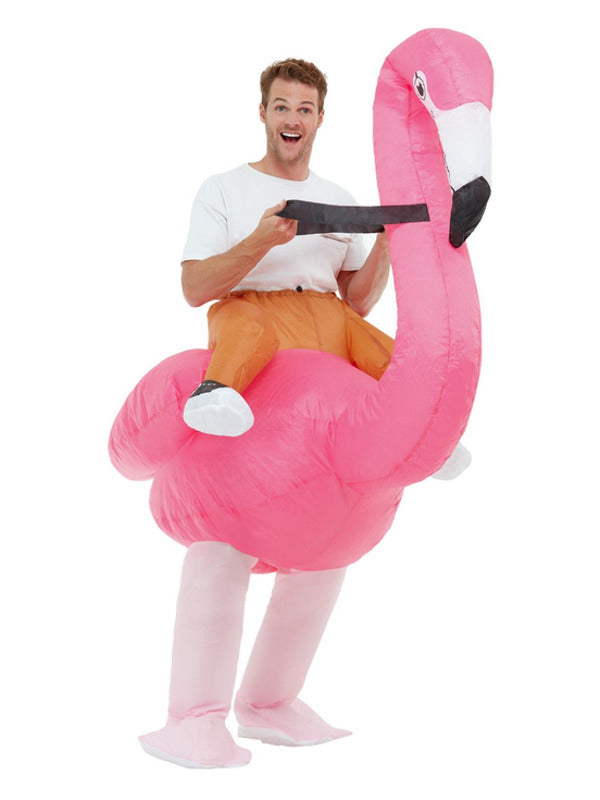 Inflatable Ride Em Flamingo Costume Pink