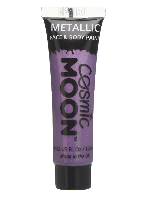 Adult Cosmic Moon Metallic Face Body Paint Purple