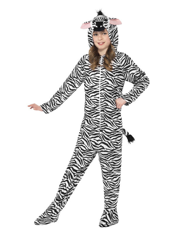 Kids Zebra Costume Black  White