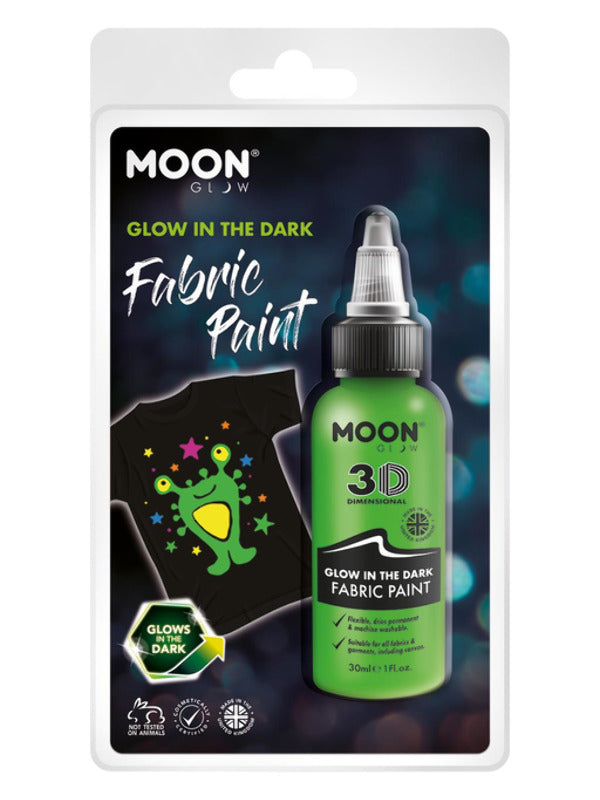 Adult Moon Glow Glow in the Dark Fabric Paint Green (2)