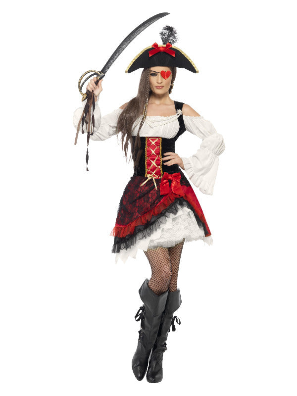 Glamorous Lady Pirate Costume Red
