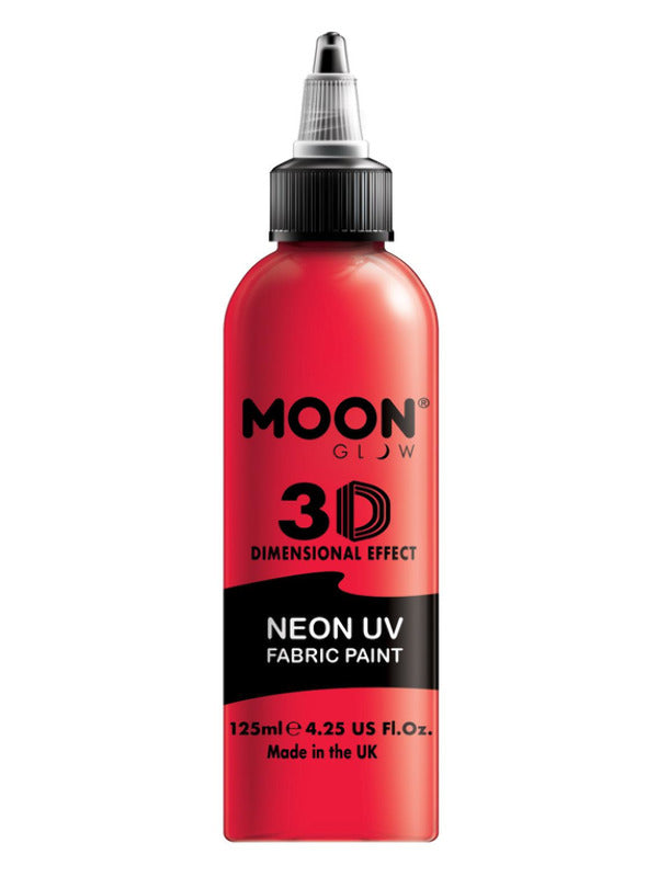 Adult Moon Glow Neon UV Intense Fabric Paint Red (2)