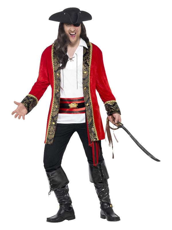 Curves Pirate Captain Costume Red