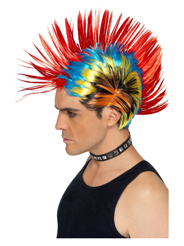 80s Street Punk Wig Mohawk MultiColoured