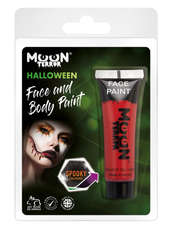 Adult Moon Terror Halloween Face Body Paint Red (2)
