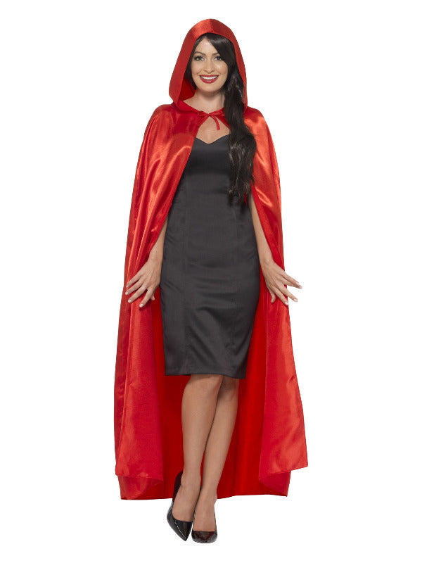 Satin Hooded Cape Red
