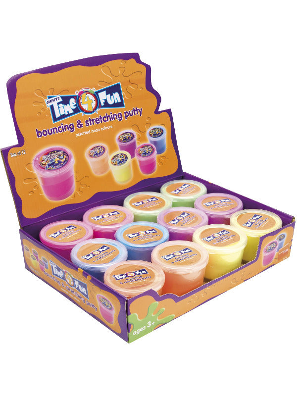 Kids Bouncing Stretching Neon Putty