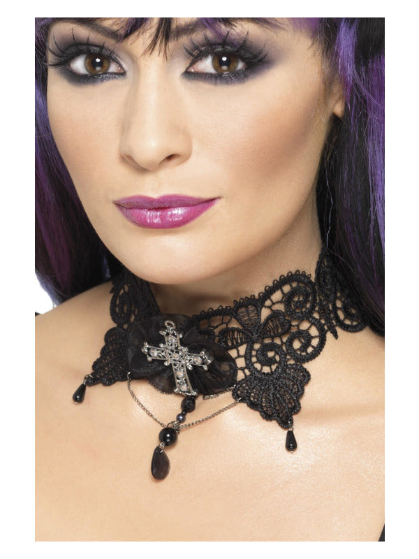 Gothic Lace Choker Black