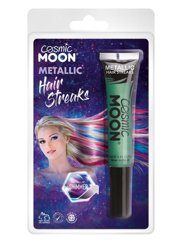 Adult Cosmic Moon Metallic Hair Streaks Blue (2)