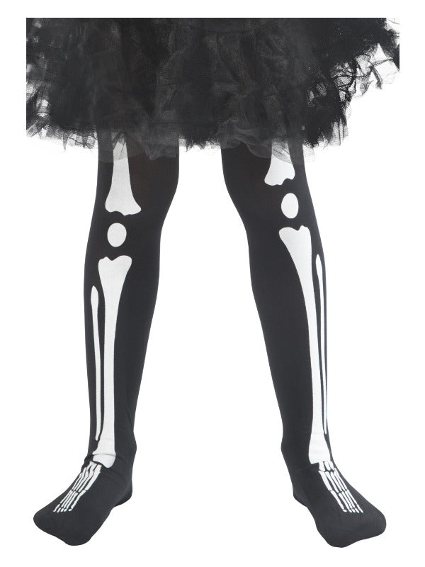 Kids Skeleton Tights Child Black