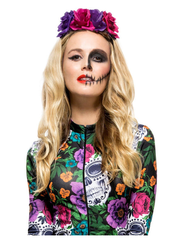 Day of the Dead Rose Headband MultiColoured