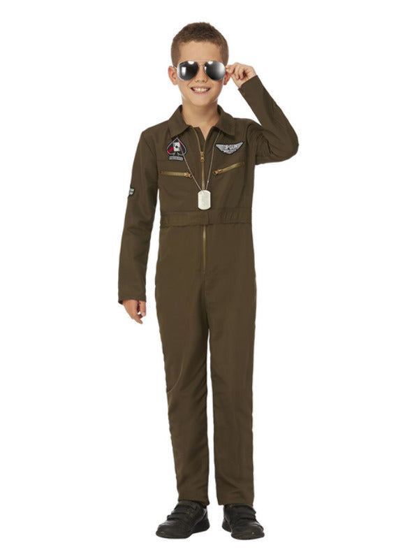 Kids Top Gun Maverick Childs Aviator Costume Green