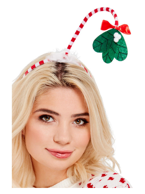Mistletoe Kisses Headband Red White