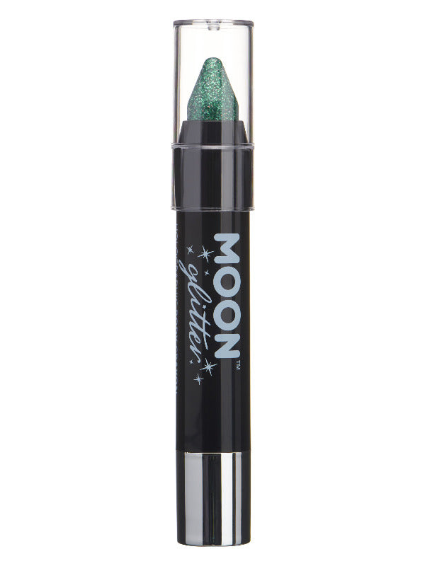 Adult Moon Glitter Holographic Body Crayons Green