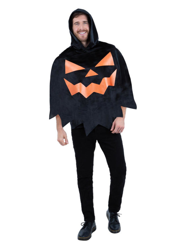 Black Pumpkin Poncho Adult Unisex