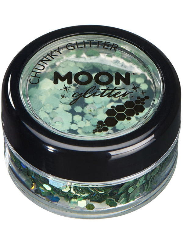 Adult Moon Glitter Holographic Chunky Glitter Green