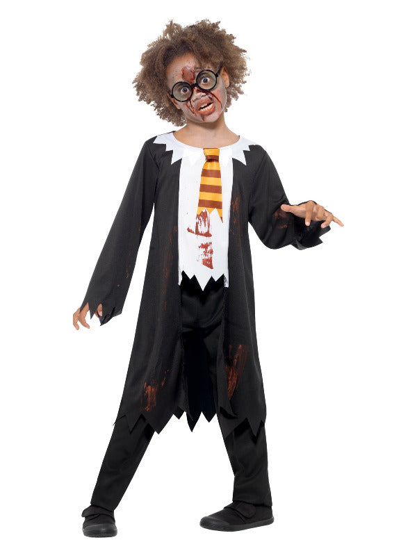 Kids Zombie Student Costume Black White