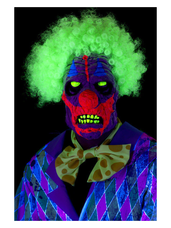 UV Black Light Clown Mask MultiColoured