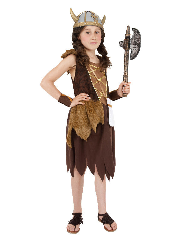 Kids Viking Girl Costume Brown